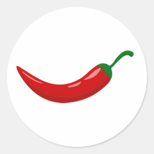 Sticker Rond Piments piment chaud rouge