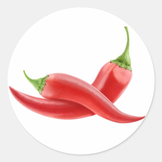 Sticker Rond Piments piment chauds rouges (Devant)
