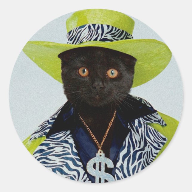 Sticker Rond Pimp Cat (Devant)