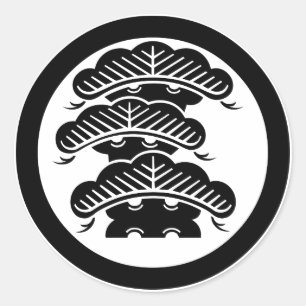 Sticker Rond Pin à trois niveaux avec arashi L dans un cercle