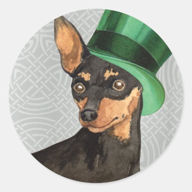 Sticker Rond Pin de minute du jour de St Patrick (Devant)
