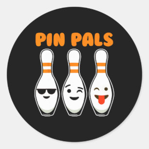 Sticker Rond Pin Pals Cute Funny Bowling