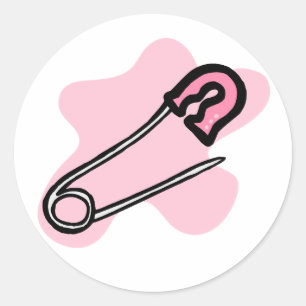Sticker Rond Pin rose de couche-culotte
