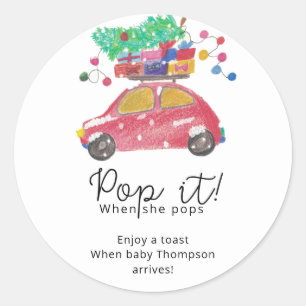 Sticker Rond Pin sur voiture rouge Pop it