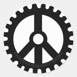 Sticker Rond pince à coller rond de paix