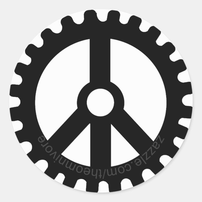 Sticker Rond pince à coller rond de paix (Devant)