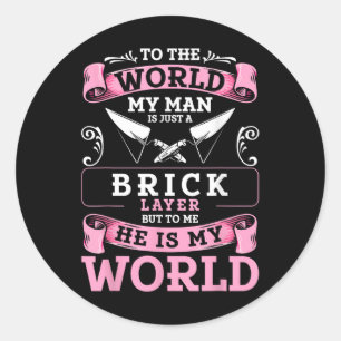 Sticker Rond Pinceau de calque de brique Union Girfriend brique