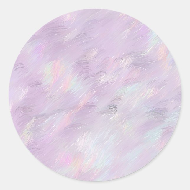 Sticker Rond Pinceau violet coups de pinceau Pastel Personnalis (Devant)