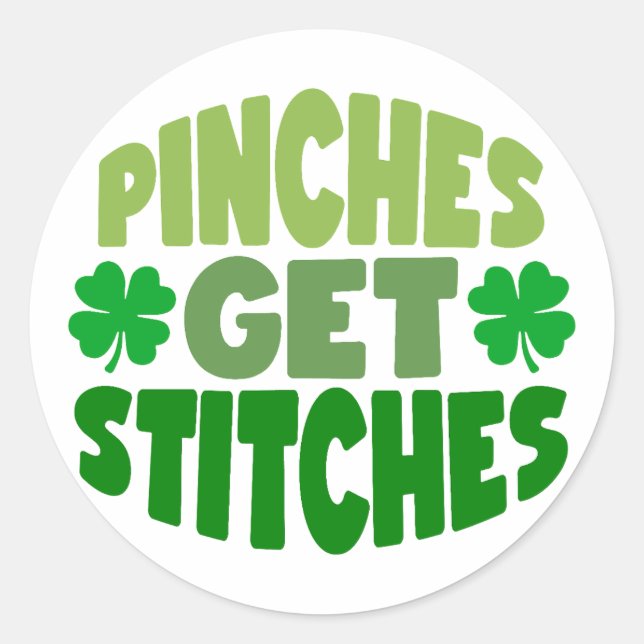 Sticker Rond Pinches Obtenir des pointes 🍀 😆 (Devant)