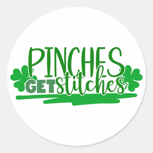 Sticker Rond Pinches Obtenir des pointes 🍀 (Devant)