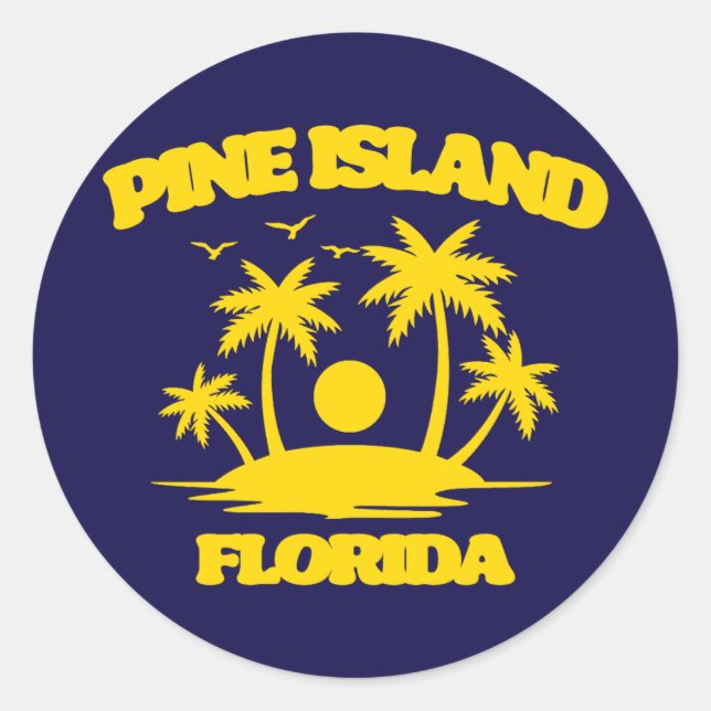 Sticker Rond Pine Island Floride (Devant)