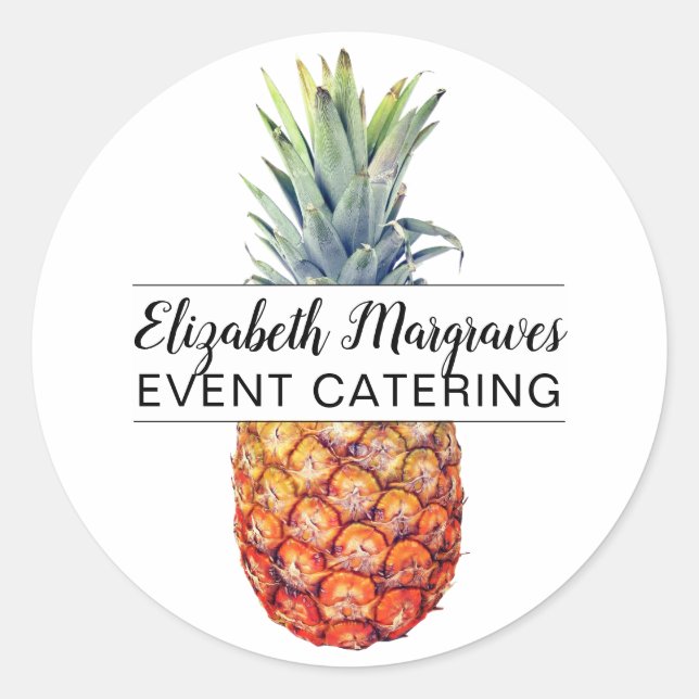 Sticker Rond Pineapple Événement Restauration Promotionnelle (Devant)