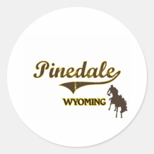 Sticker Rond Pinedale Wyoming City Classic