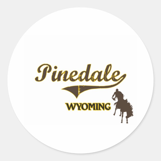 Sticker Rond Pinedale Wyoming City Classic (Devant)