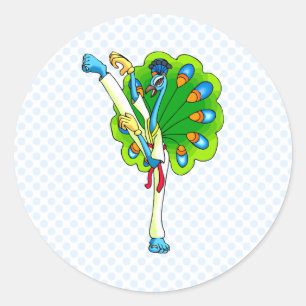 Sticker Rond Ping Peacock
