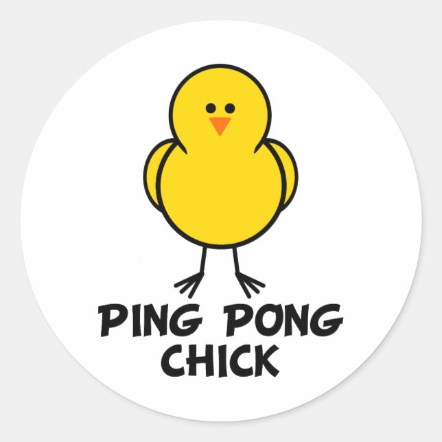 Sticker Rond Ping Pong Chick (Devant)