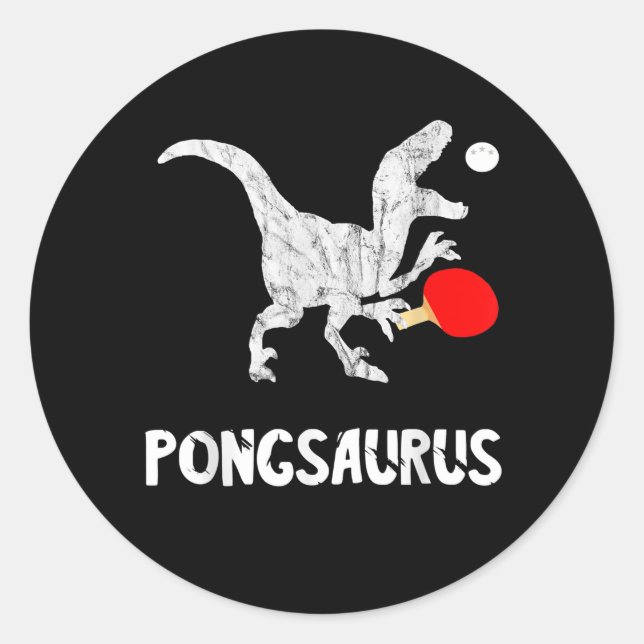 Sticker Rond Ping Pong Dinosaures Pingpong Lecteur Dino Table D (Devant)
