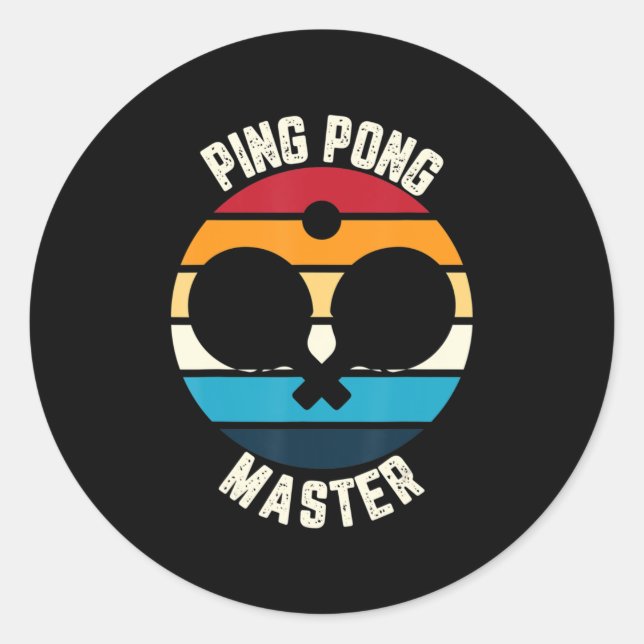Sticker Rond Ping Pong Master Table Tennis (Devant)