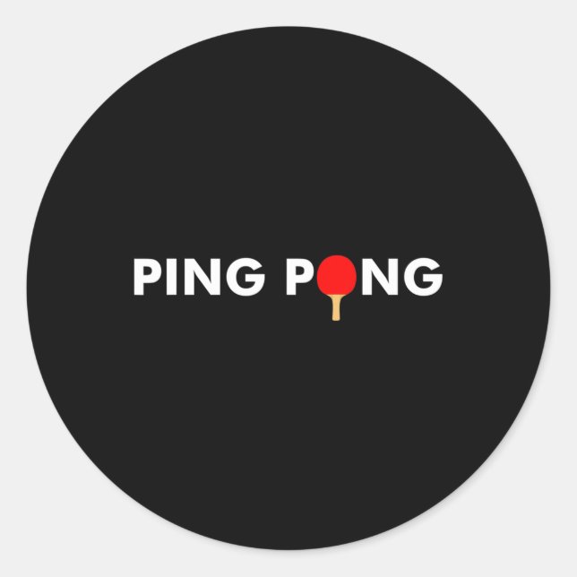 Sticker Rond Ping Pong Paddle pour le tennis de table (Devant)