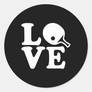 Sticker Rond Ping pong ping-pong amour
