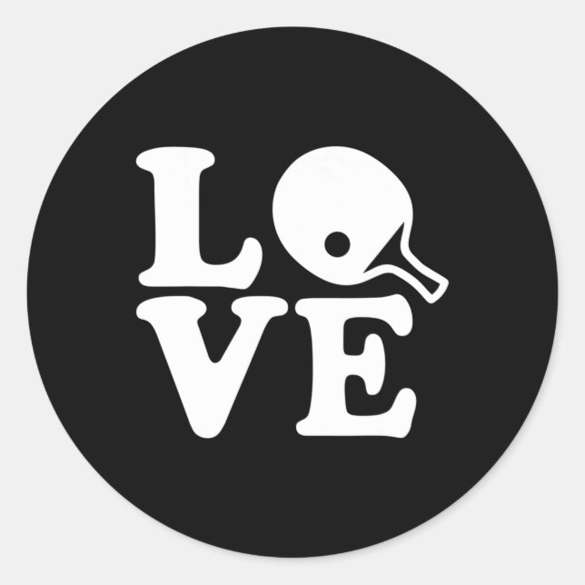 Sticker Rond Ping pong ping-pong amour (Devant)