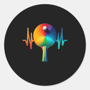 Sticker Rond Ping pong pouls tennis de table battement de coeur