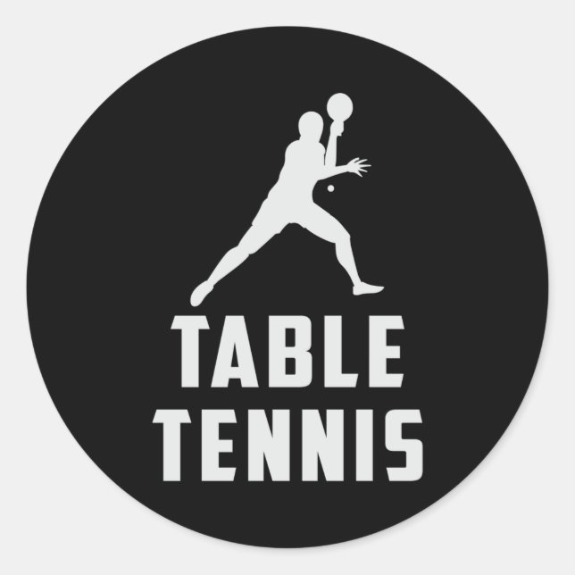 Sticker Rond Ping Pong Table Tennis Paddle Joueur Drôle Cadeau (Devant)