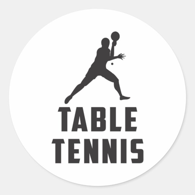 Sticker Rond Ping Pong Table Tennis Paddle Player Idée cadeau (Devant)