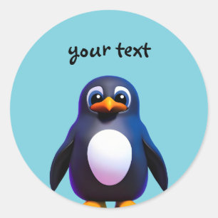Sticker Rond Pingouin