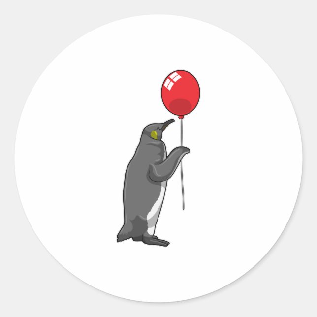 Sticker Rond Pingouin avec ballon (Devant)