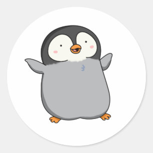 Sticker Rond Pingouin de Cute Kawaii
