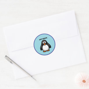 Sticker Rond Pingouin de dessin cool - Juste Chillin' Arctic Vi