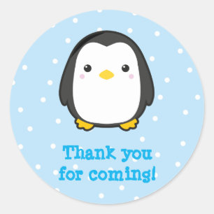 Sticker Rond Pingouin de Kawaii