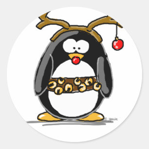 Sticker Rond Pingouin de Rudolph