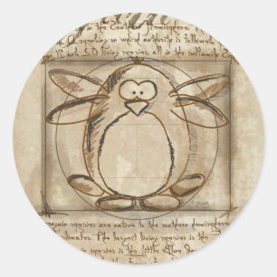 Sticker Rond Pingouin de Vitruvian