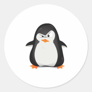 Sticker Rond Pingouin fâché