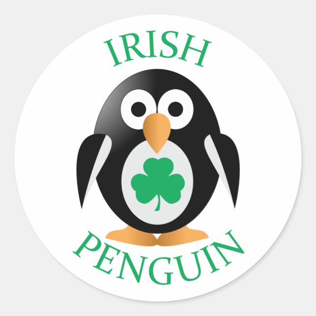 Sticker Rond Pingouin irlandais (Devant)
