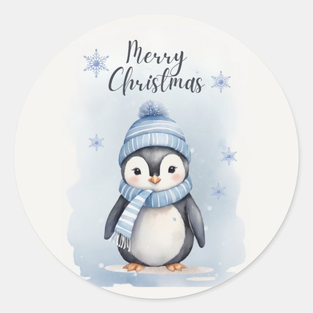 Sticker Rond "Pingouin mignon" (Devant)