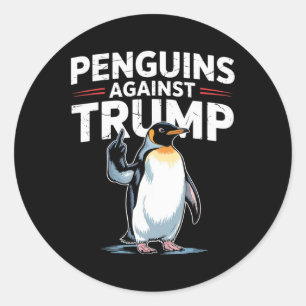 Sticker Rond Pingouin palmes vers le haut résiste aux pingouins