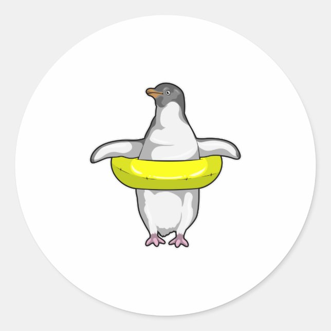 Sticker Rond Pingouin with Swim (Devant)
