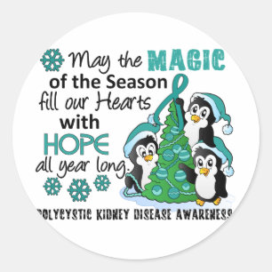 Sticker Rond Pingouins de Noël PKD