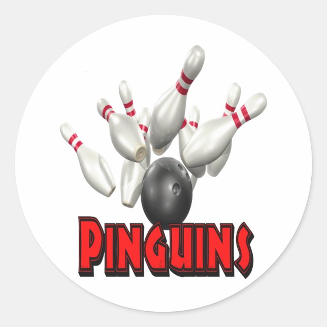 Sticker Rond Pinguins Bowling (Devant)