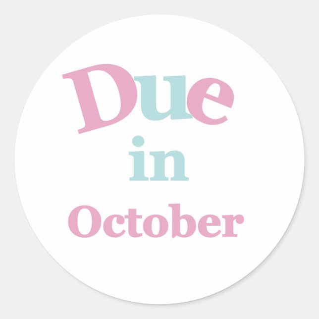 Sticker Rond Pink attendu en octobre (Devant)