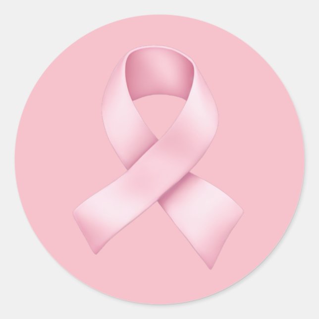 Sticker Rond Pink Awareness Ribbon Emoji  (Devant)