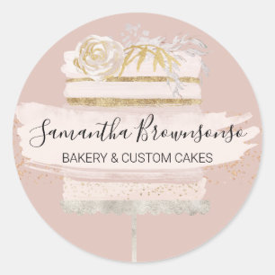 Sticker Rond Pink Blush maison boulangerie mariage pâtisserie