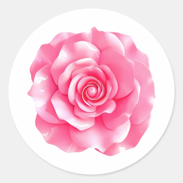 Sticker Rond Pink Camellia Bloom (Devant)