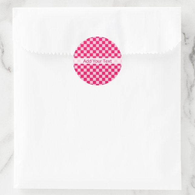 Sticker Rond Pink Combination Classic Checkerboard par STaylor (Sac)