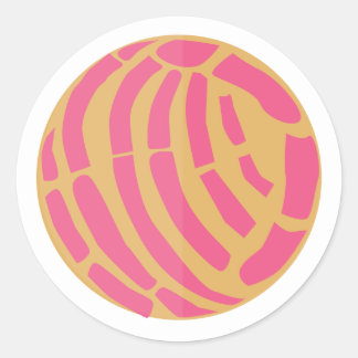 Sticker Rond Pink Concha Méxican pâte à pain sucré