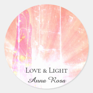 Sticker Rond *~* Pink Energy Healing Hand Rays Love Light