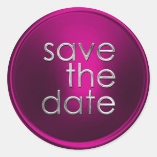 Sticker Rond Pink Enregistrer le sceau de l'enveloppe de date